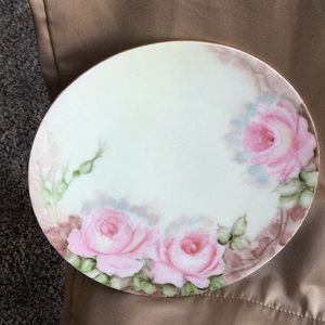 Antique Handpainted Silesia Rose Plate